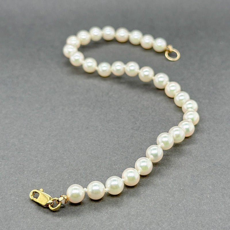 Estate 14K Y Gold 5.4 - 5.5mm Pearl Bracelet a - Walter Bauman Jewelers