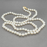 Estate 14K Y Gold 5.5 - 6mm 30” Akoya Pearl Necklace - Walter Bauman Jewelers