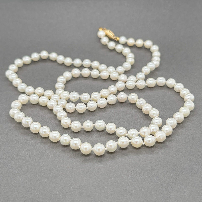 Estate 14K Y Gold 5.5 - 6mm 30” Akoya Pearl Necklace - Walter Bauman Jewelers