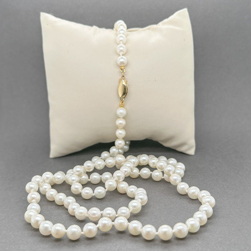 Estate 14K Y Gold 5.5 - 6mm 30” Akoya Pearl Necklace - Walter Bauman Jewelers