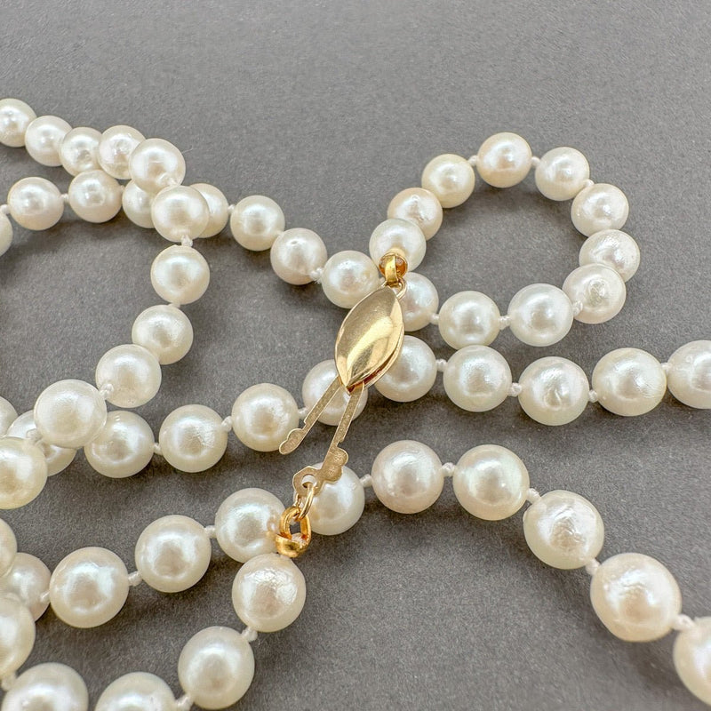 Estate 14K Y Gold 5.5 - 6mm 30” Akoya Pearl Necklace - Walter Bauman Jewelers