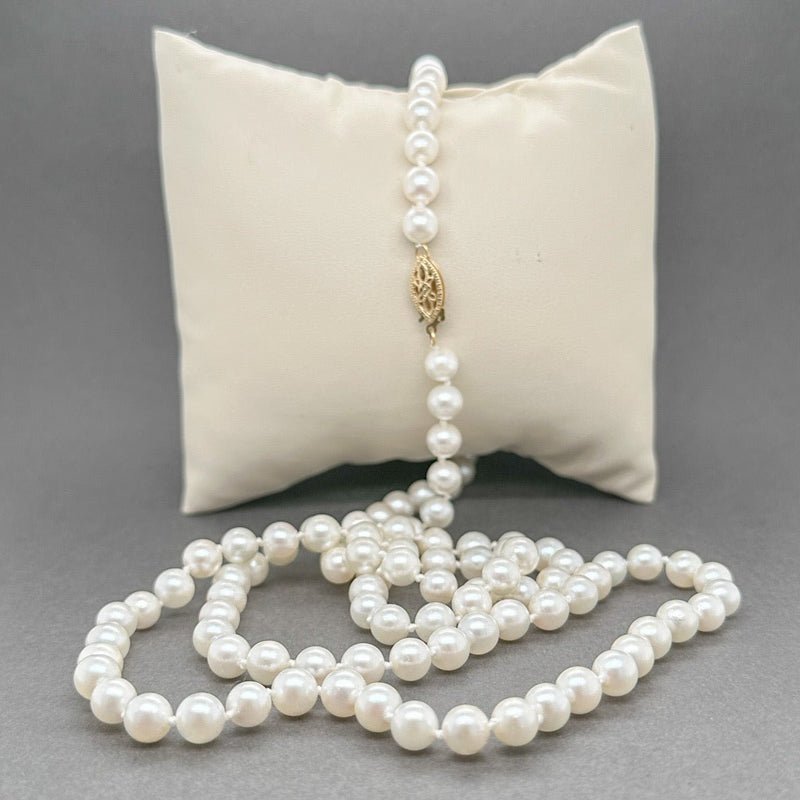 Estate 14K Y Gold 5.5 - 6mm 30” Akoya Pearl Necklace a - Walter Bauman Jewelers