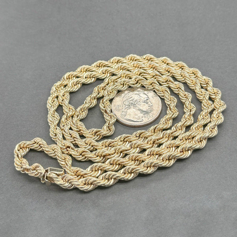 Estate 14K Y Gold 5.67mm 30” Hollow Rope Chain - Walter Bauman Jewelers