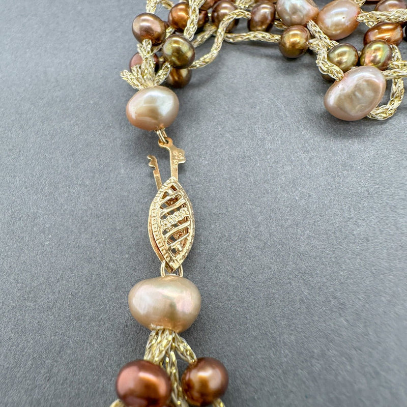 Estate 14K Y Gold 6 Strand Freshwater Pearl Necklace - Walter Bauman Jewelers