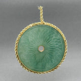 Estate 14K Y Gold 60.00ct Jadeite Wheel Pendant - Walter Bauman Jewelers