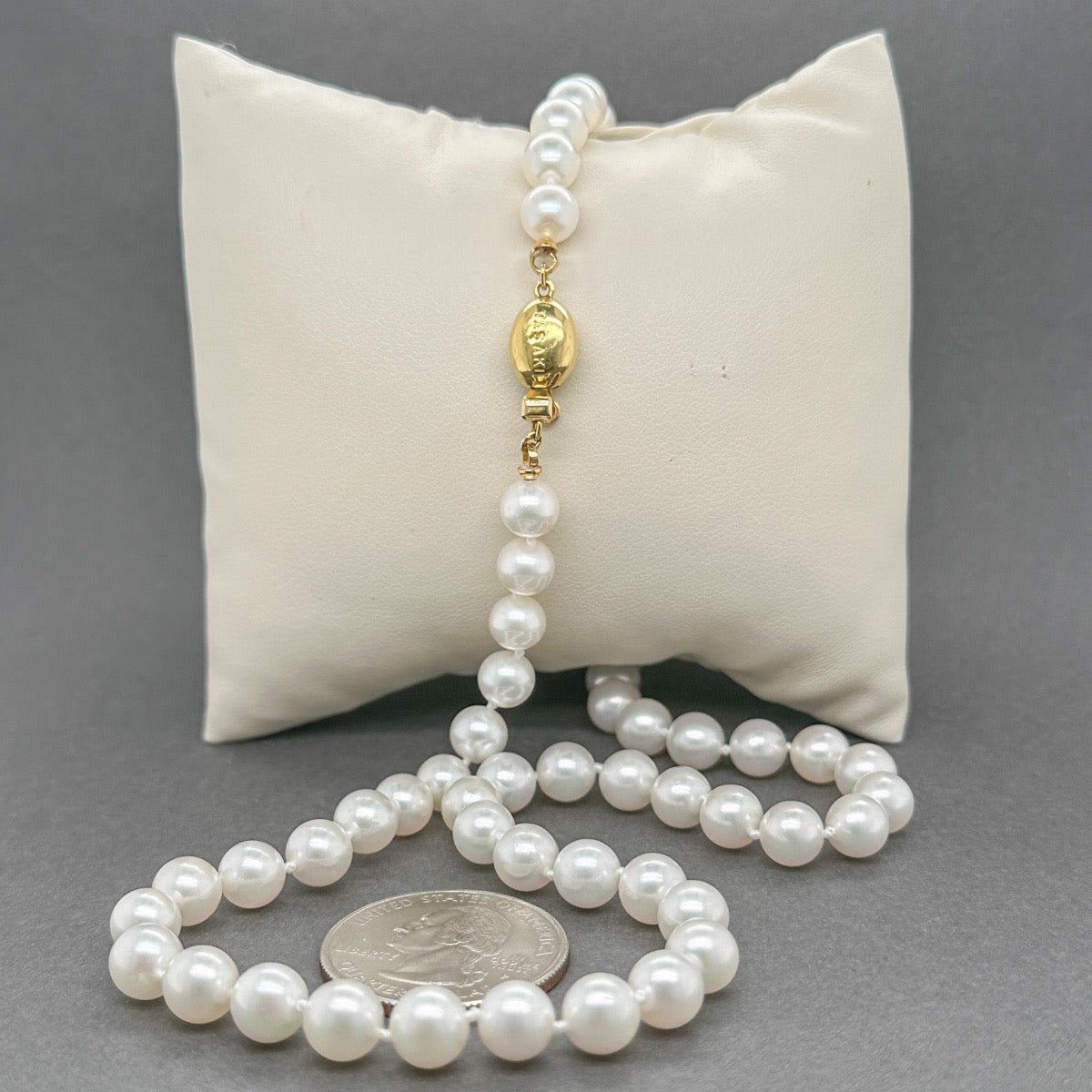 Estate 14K Y Gold 18” Akoya Pearl Necklace