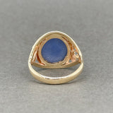 Estate 14K Y Gold 6.98ct Lab Star Sapphire Cocktail Ring - Walter Bauman Jewelers