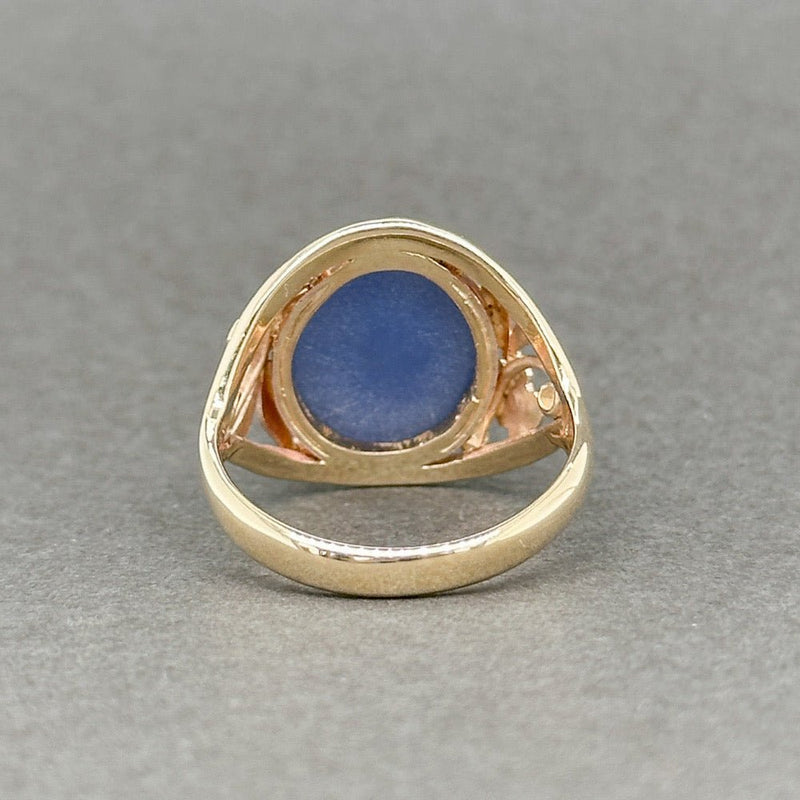 Estate 14K Y Gold 6.98ct Lab Star Sapphire Cocktail Ring - Walter Bauman Jewelers