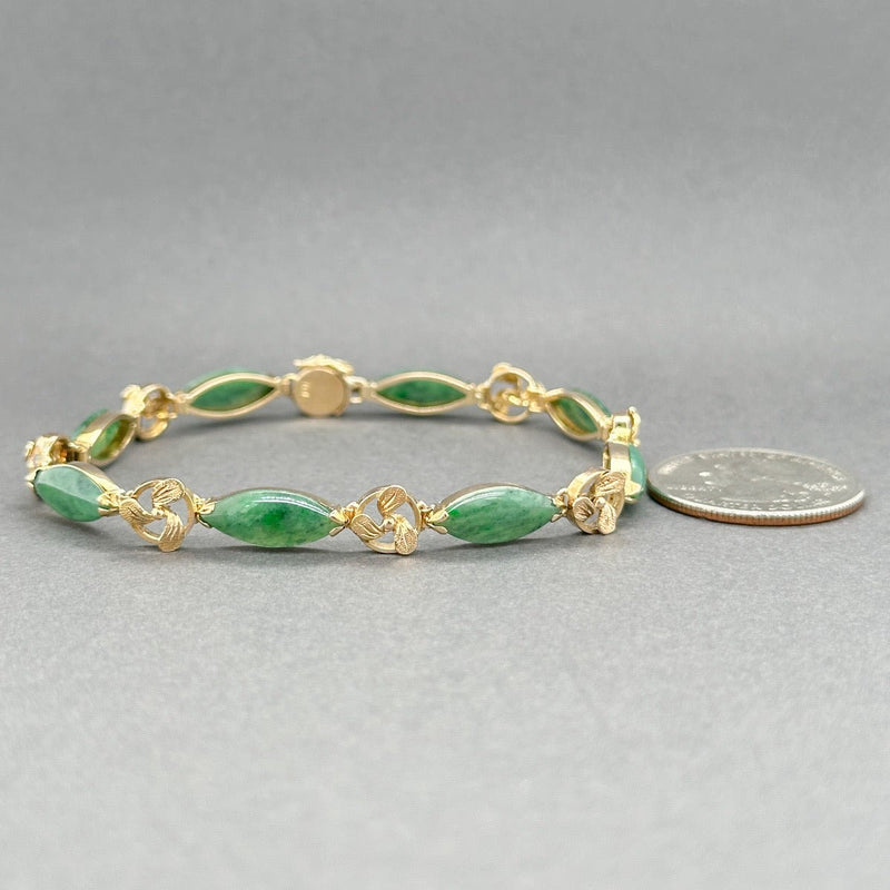 Estate 14K Y Gold 7.49ctw Jadeite Bracelet - Walter Bauman Jewelers