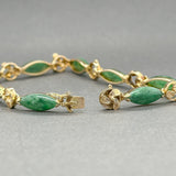 Estate 14K Y Gold 7.49ctw Jadeite Bracelet - Walter Bauman Jewelers