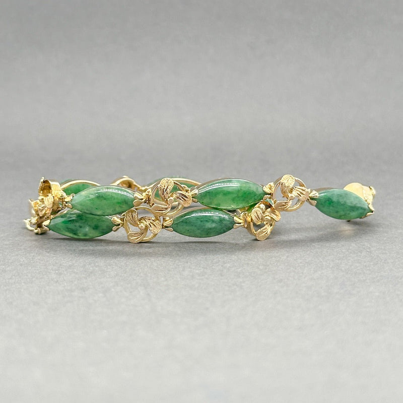 Estate 14K Y Gold 7.49ctw Jadeite Bracelet - Walter Bauman Jewelers