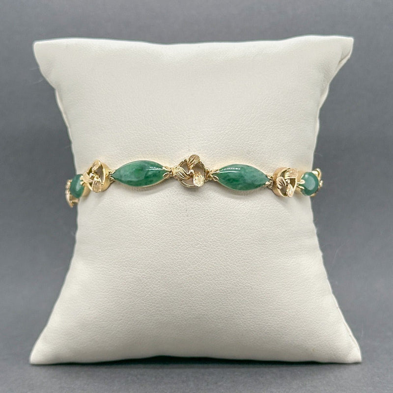 Estate 14K Y Gold 7.49ctw Jadeite Bracelet - Walter Bauman Jewelers