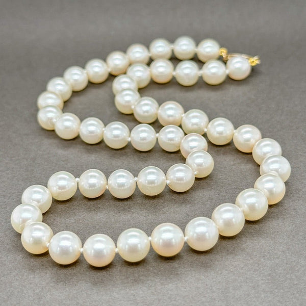Estate 14K Y Gold 7.5-8.0mm 15.5” Akoya Pearl Necklace - Walter Bauman Jewelers