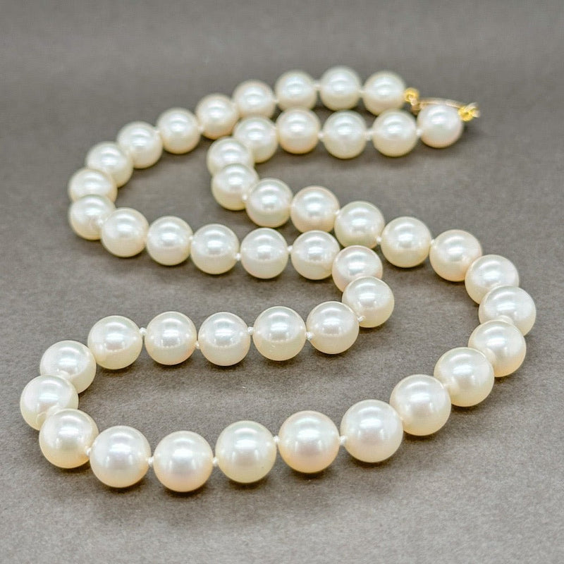 Estate 14K Y Gold 7.5-8.0mm 15.5” Akoya Pearl Necklace - Walter Bauman Jewelers