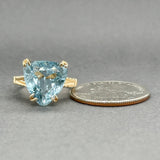 Estate 14K Y Gold 7.58ct Blue Topaz Cocktail Ring - Walter Bauman Jewelers