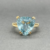 Estate 14K Y Gold 7.58ct Blue Topaz Cocktail Ring - Walter Bauman Jewelers