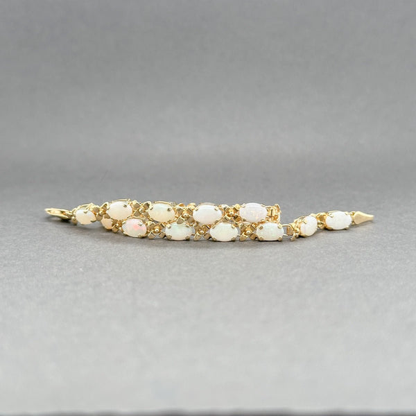 Estate 14K Y Gold 7.99ctw White Opal Line Bracelet - Walter Bauman Jewelers