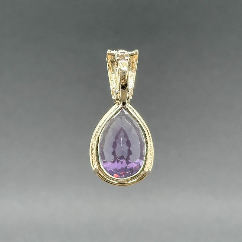 Estate 14K Y Gold 8.17ct Amethyst & 0.02ctw I - J/SI1 - 2 Diamond Pendant - Walter Bauman Jewelers