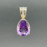 Estate 14K Y Gold 8.17ct Amethyst & 0.02ctw I - J/SI1 - 2 Diamond Pendant - Walter Bauman Jewelers