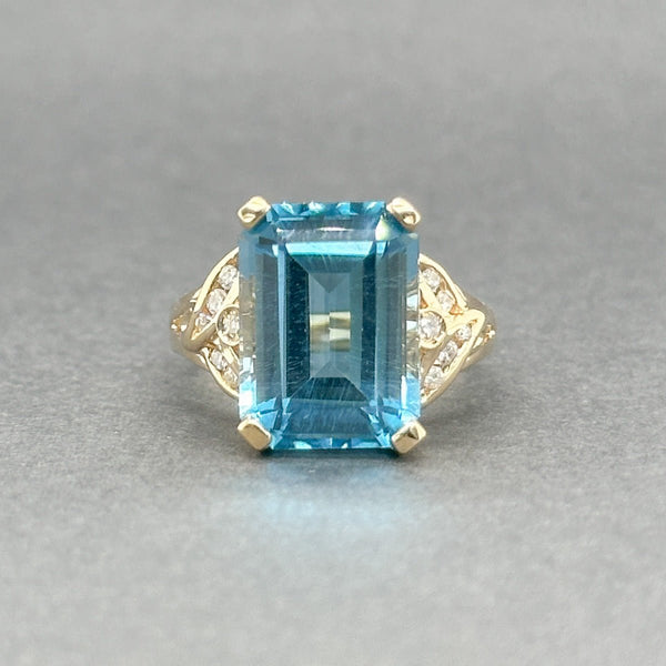 Estate 14K Y Gold 8.23ct Topaz & 0.06ctw Diamond Ring - Walter Bauman Jewelers