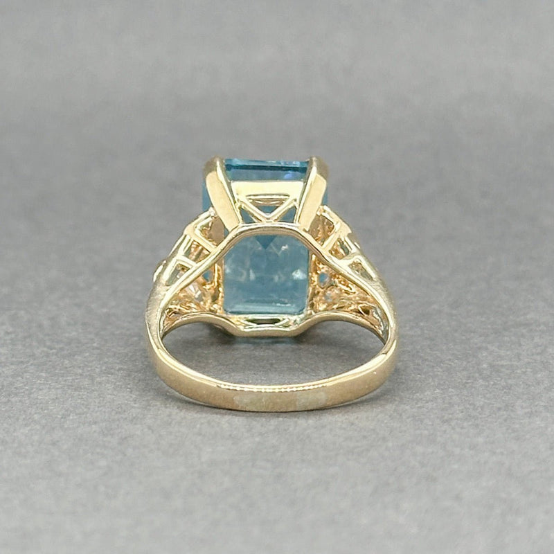 Estate 14K Y Gold 8.23ct Topaz & 0.06ctw Diamond Ring - Walter Bauman Jewelers