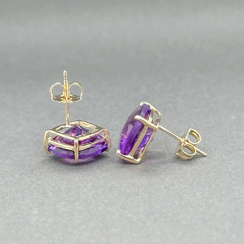 Estate 14K Y Gold 8.34ctw Amethyst Stud Earrings - Walter Bauman Jewelers