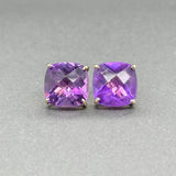 Estate 14K Y Gold 8.34ctw Amethyst Stud Earrings - Walter Bauman Jewelers