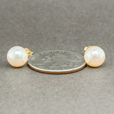 Estate 14K Y Gold 8.3mm Akoya Pearl Stud Earrings - Walter Bauman Jewelers