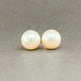 Estate 14K Y Gold 8.3mm Akoya Pearl Stud Earrings - Walter Bauman Jewelers