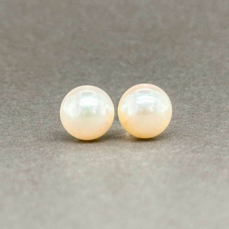 Estate 14K Y Gold 8.3mm Akoya Pearl Stud Earrings - Walter Bauman Jewelers