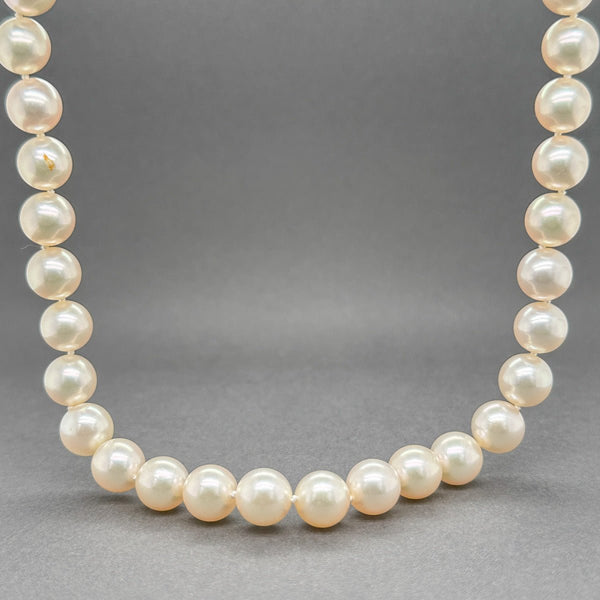 Estate 14K Y Gold 8.5 - 9mm Akoya Pearl 16” Necklace - Walter Bauman Jewelers