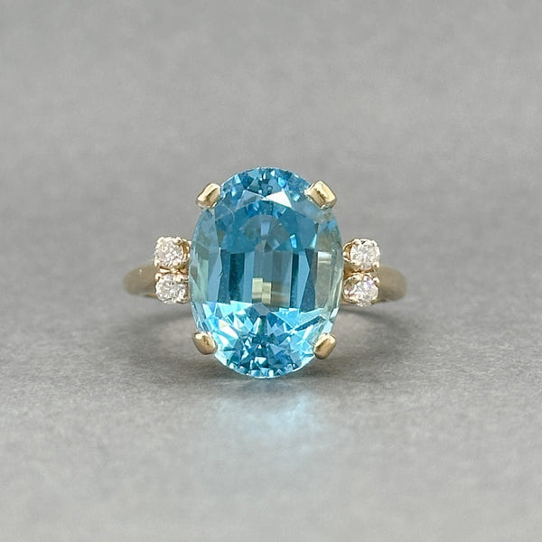 Estate 14K Y Gold 8.99ct Topaz & 0.14ctw G/SI1 Diamond Ring - Walter Bauman Jewelers