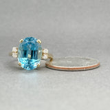 Estate 14K Y Gold 8.99ct Topaz & 0.14ctw G/SI1 Diamond Ring - Walter Bauman Jewelers