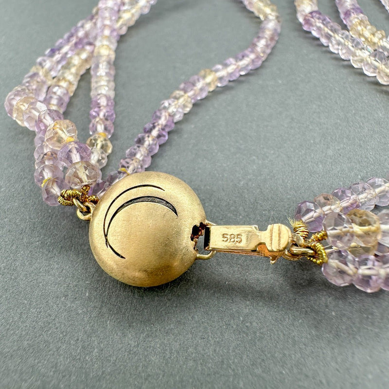 Estate 14K Y Gold Amethyst & Citrine Multistrand Necklace - Walter Bauman Jewelers