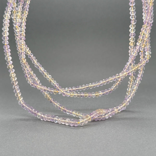 Estate 14K Y Gold Amethyst & Citrine Multistrand Necklace - Walter Bauman Jewelers