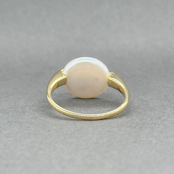 Estate 14K Y Gold Button Pearl & 0.07ctw H/SI2 Diamond Ring - Walter Bauman Jewelers