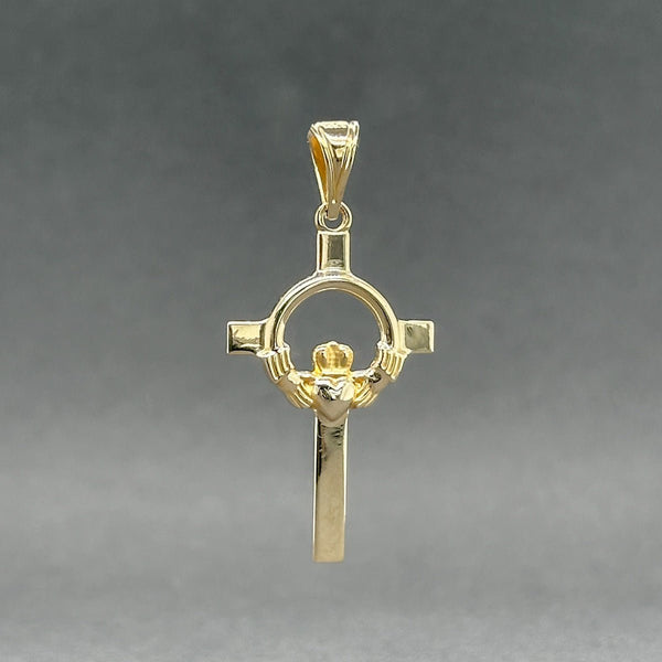 Estate 14K Y Gold Claddagh Cross Pendant - Walter Bauman Jewelers