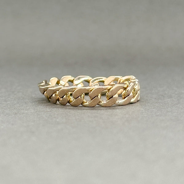 Estate 14K Y Gold Curb Link Chain Ring - Walter Bauman Jewelers