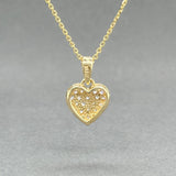 Estate 14K Y Gold CZ Pave Heart Pendant - Walter Bauman Jewelers