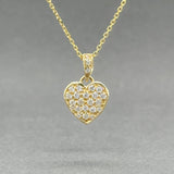 Estate 14K Y Gold CZ Pave Heart Pendant - Walter Bauman Jewelers