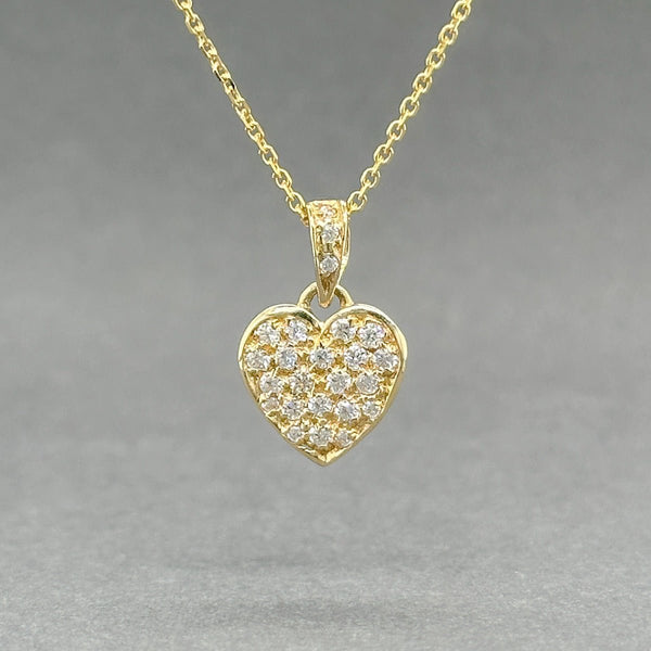 Estate 14K Y Gold CZ Pave Heart Pendant - Walter Bauman Jewelers