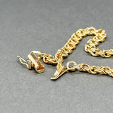 Estate 14K Y Gold Double Link Charm Bracelet - Walter Bauman Jewelers