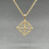 Estate 14K Y Gold Filigree Cross Pendant - Walter Bauman Jewelers