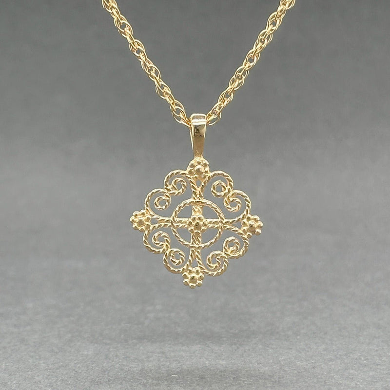 Estate 14K Y Gold Filigree Cross Pendant - Walter Bauman Jewelers