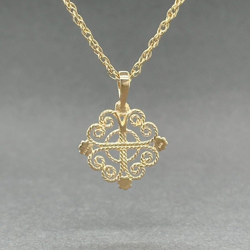 Estate 14K Y Gold Filigree Cross Pendant - Walter Bauman Jewelers