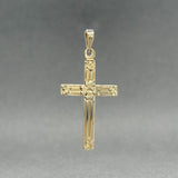 Estate 14K Y Gold Floral Engraved Cross Pendant - Walter Bauman Jewelers