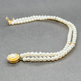 Estate 14K Y Gold Freshwater Pearl Double Strand Bracelet - Walter Bauman Jewelers