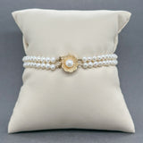 Estate 14K Y Gold Freshwater Pearl Double Strand Bracelet - Walter Bauman Jewelers