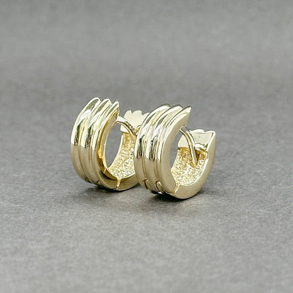 Estate 14K Y Gold Grooved Huggie Earrings - Walter Bauman Jewelers