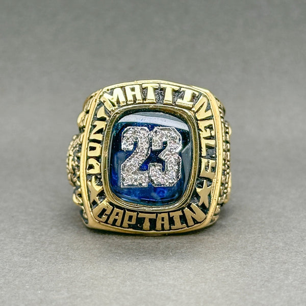 Estate 14K Y Gold H-I/SI1-SI2 Diamond 1998 issued Don Mattingly Career Ring - Walter Bauman Jewelers
